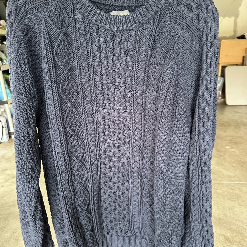 L.L. Bean Signature Men's Navy Fisherman Sweater